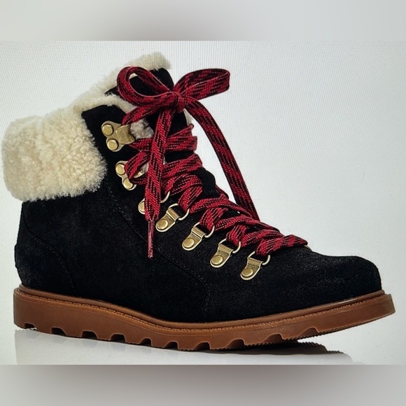 SOREL Ainsley Conquest Weatherproof Shearling Lined Cold Weather Boots - Picture 1 of 9